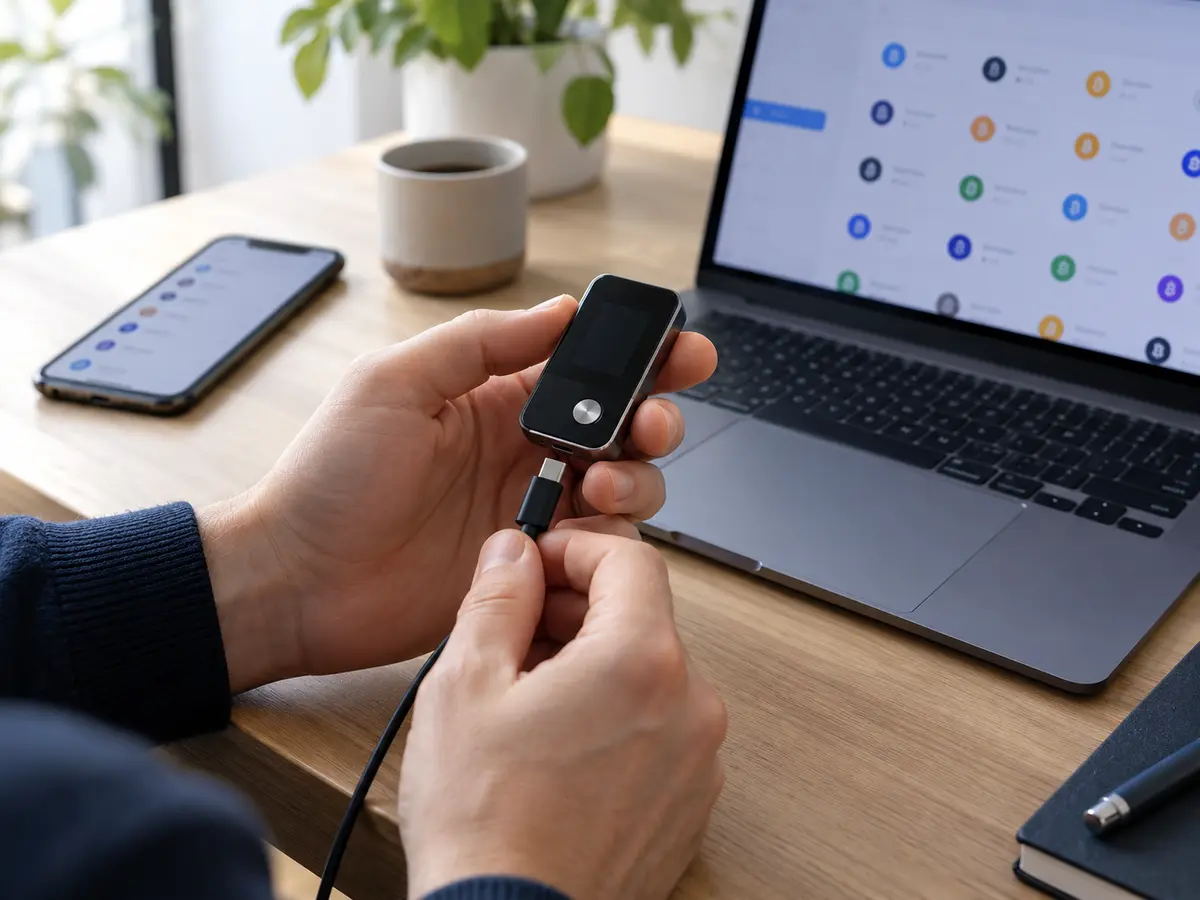 Usage quotidien : compact, mais filaire — BitBox02