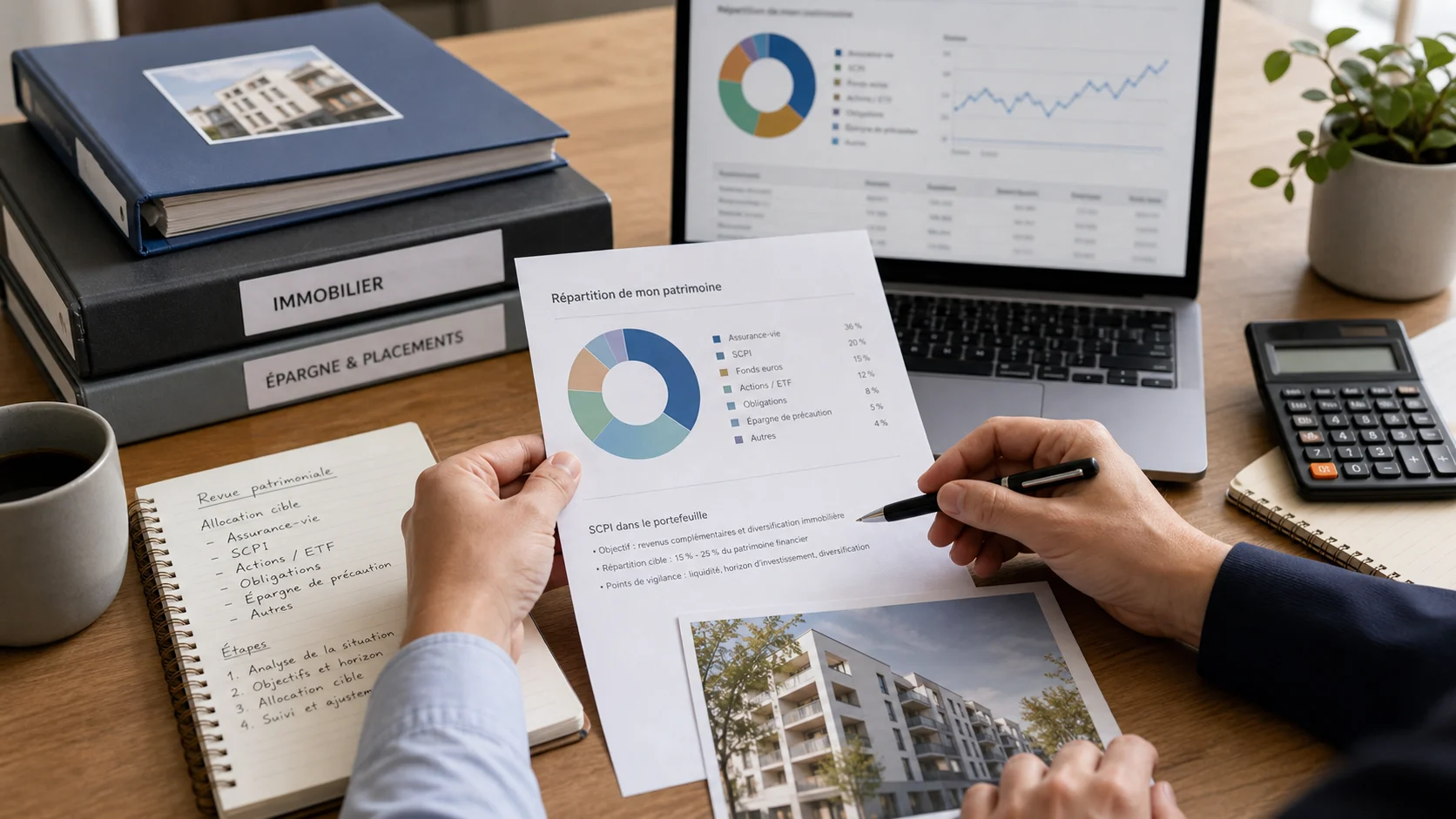 Allocation patrimoniale avec SCPI dans un portefeuille diversifié