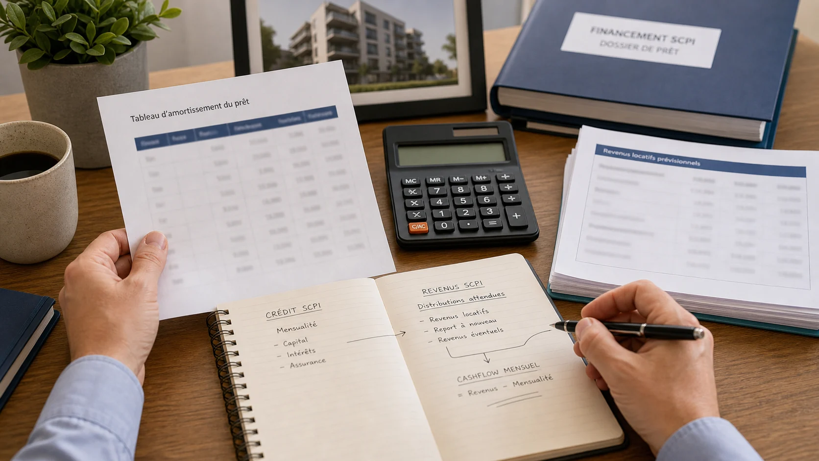 Calcul mensuel de l’effort d’épargne pour une SCPI à crédit