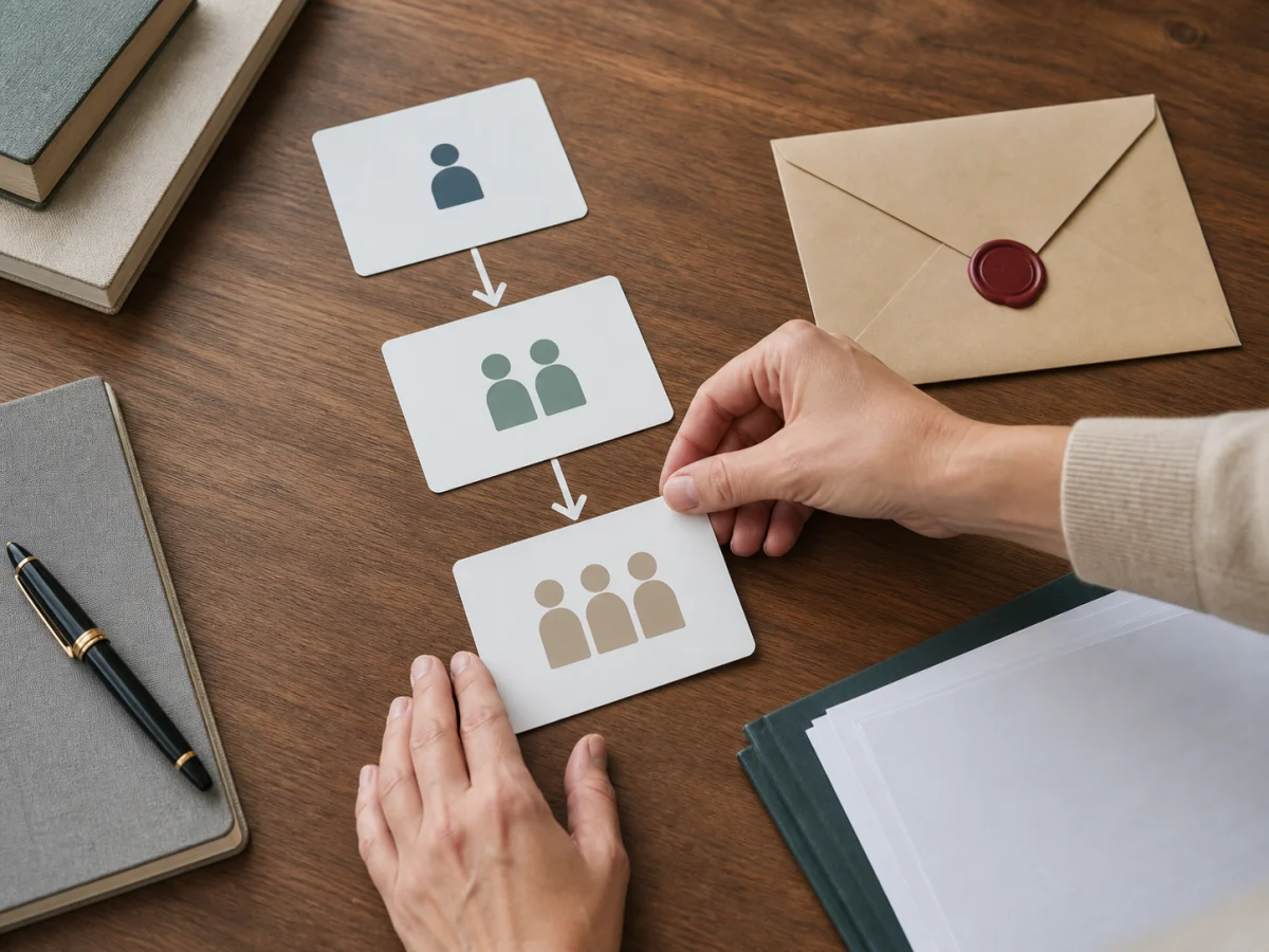 Cartes représentant bénéficiaire principal bénéficiaire de remplacement et héritiers