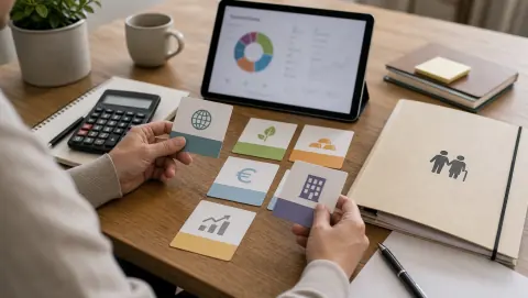 Allocation d’épargne retraite sur tablette et cartes de supports
