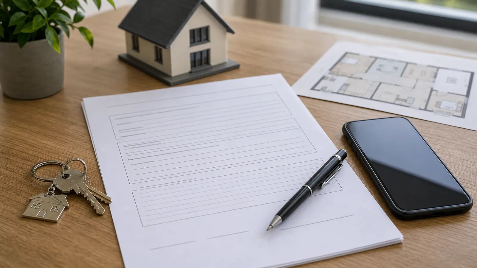 Documents et maquette immobilière utilisés pour préparer un investissement en SCPI