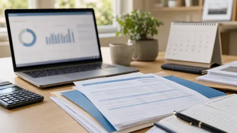 dossier retraite et simulation de départ sur un bureau