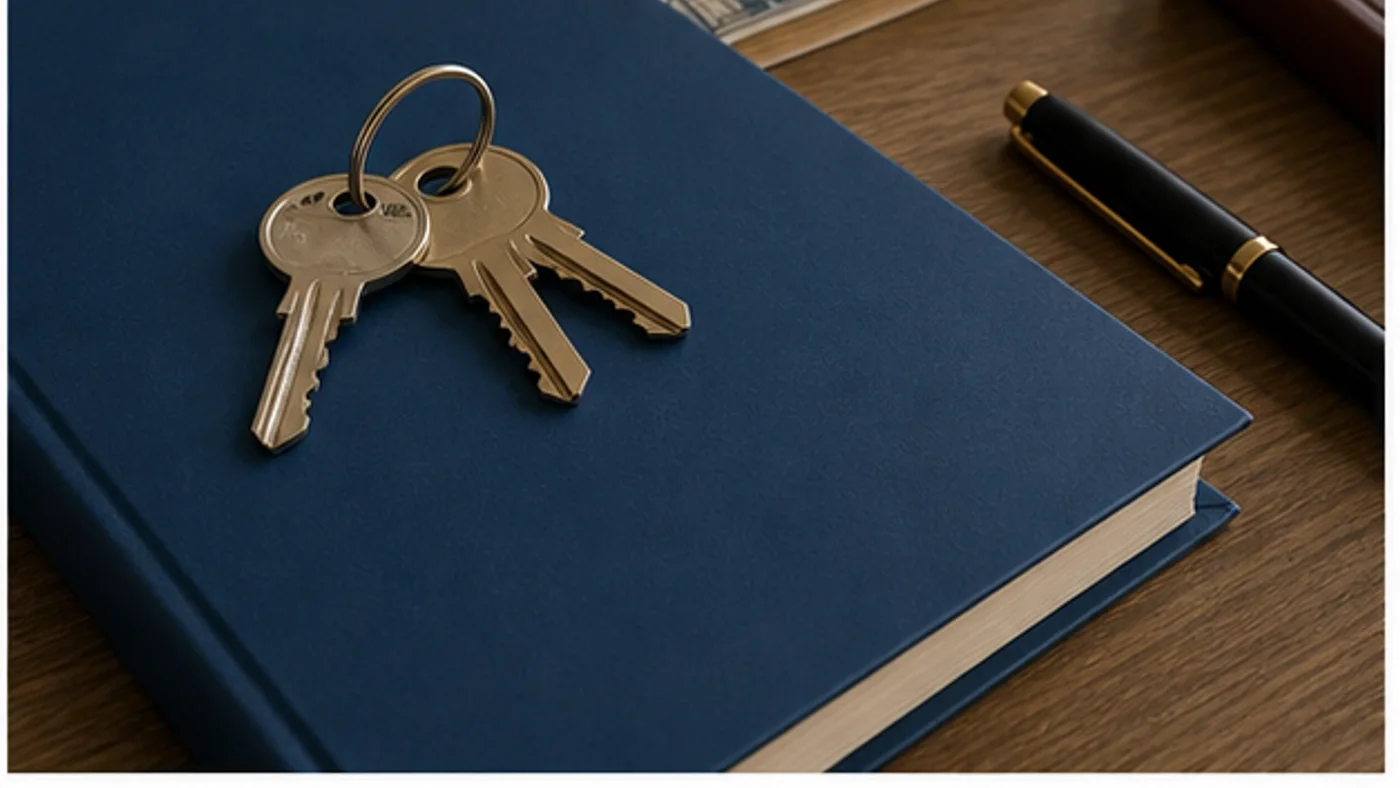 dossier patrimonial avec clés et calendrier pour anticiper la revente immobilière