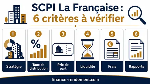 Infographie des six critères pour comparer deux SCPI La Française
