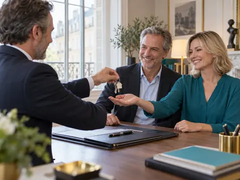 Signature de l'acte de démembrement chez le notaire