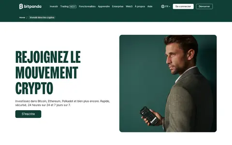 Page « Investir dans les cryptos » du site officiel de Bitpanda