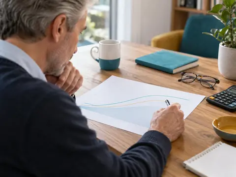 Épargnant examinant l'évolution des taux de son contrat d'assurance vie