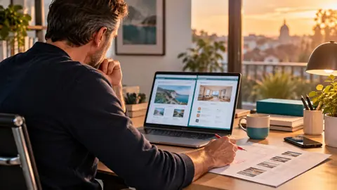 Lecteur annotant une page de comparatif assurance vie imprimée