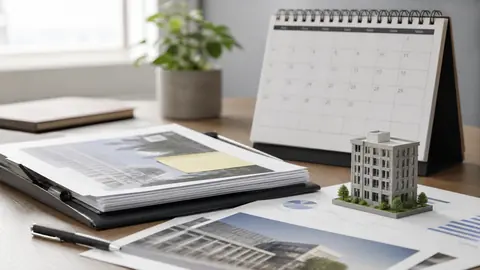 Dossier immobilier et calendrier pour illustrer le risque de liquidité des parts de SCPI