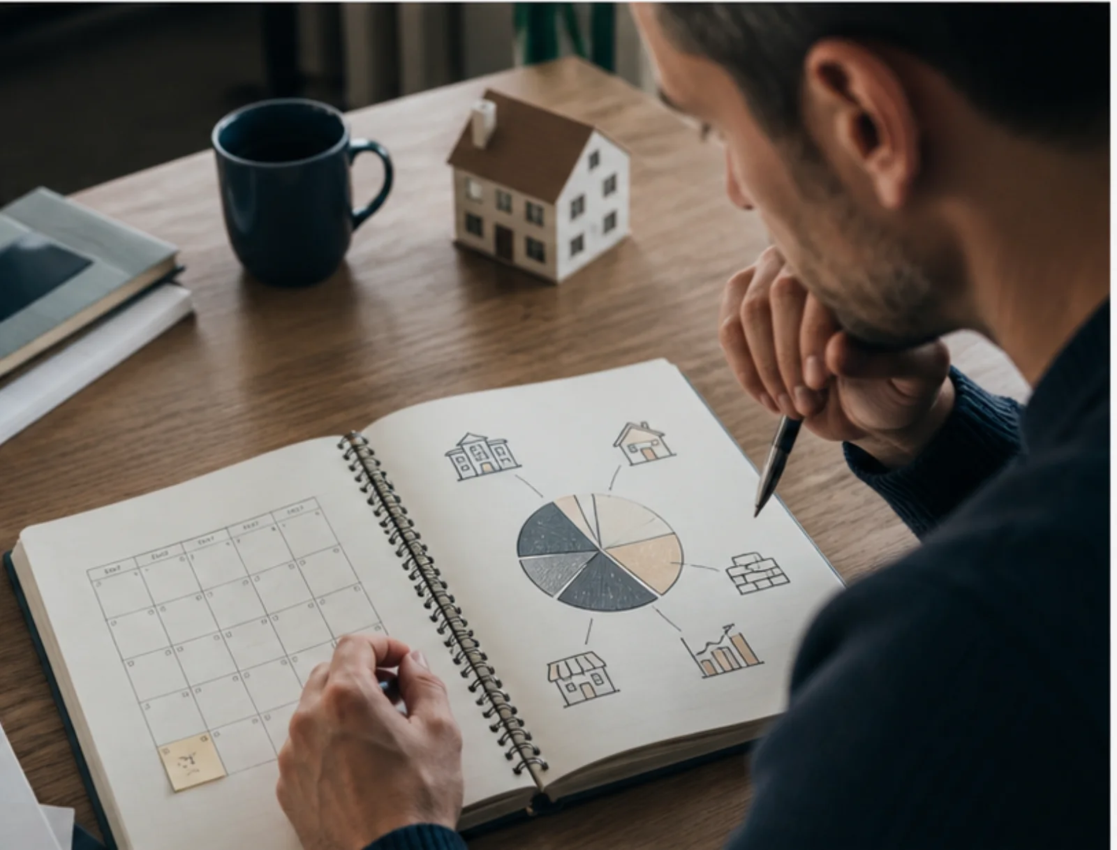 Carnet d’allocation patrimoniale avec immobilier et calendrier
